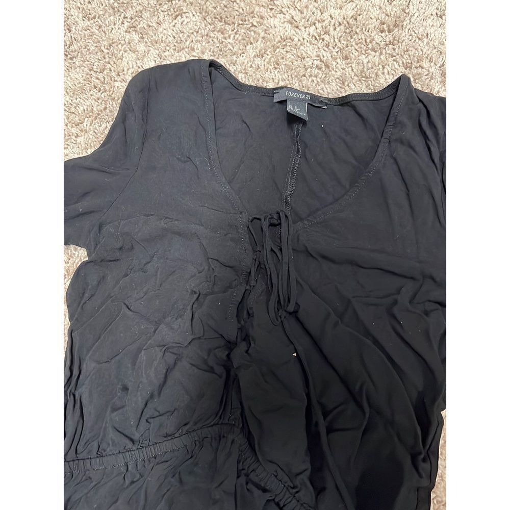 Forever21 Long Sleeve Corset tie detail neck romper cinch waist - Picture 2 of 3